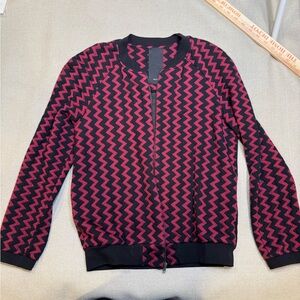 Heather Black and Pink Chevron Top